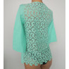 T-shirt en lin et dos Macramé 930 Menthe