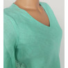 T-shirt en lin et dos Macramé 930 Menthe
