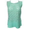 Top sans manches Lin et Macramé 930 Menthe