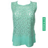 Top sans manches Lin et Macramé 930 Menthe