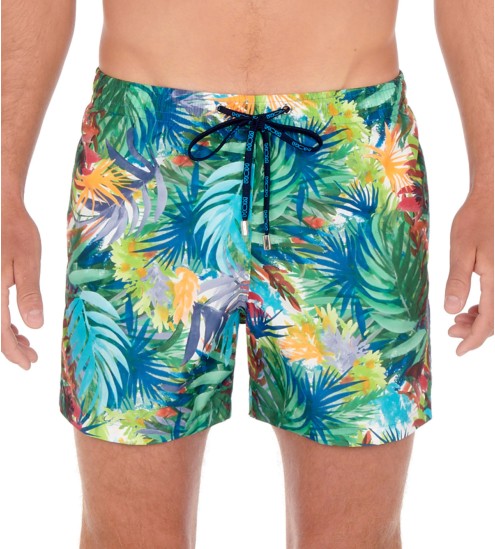 Short de plage Palms P123 Green Print