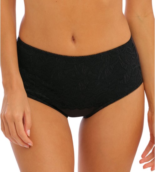 Black refined high panty
