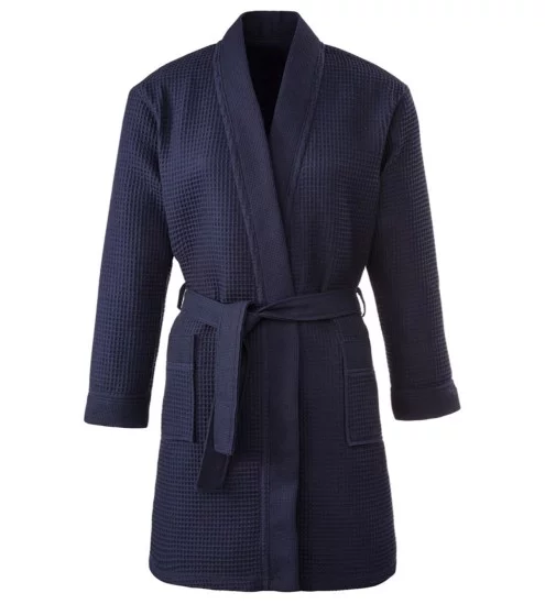 Kimono grande taille nid d'abeille Marine