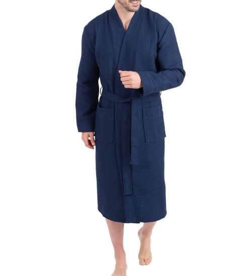 Kimono grande taille nid d'abeille Marine