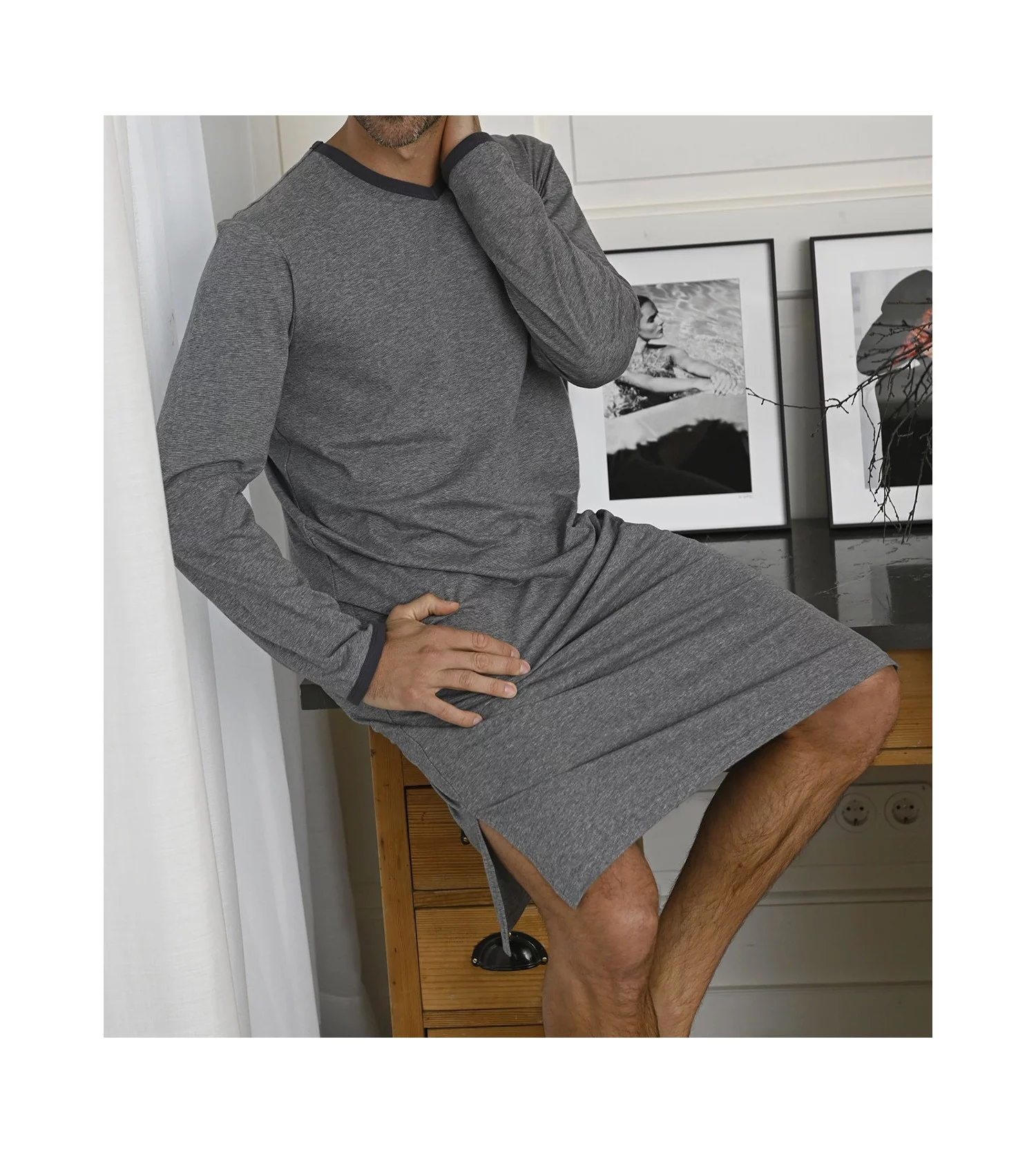 Chemise de nuit pour homme, liquette homme de qualité