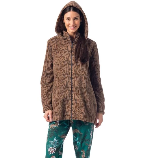 Veste zippée à capuche Vison