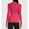 Top en Laine & Soie à col dentelle 624 Fushia