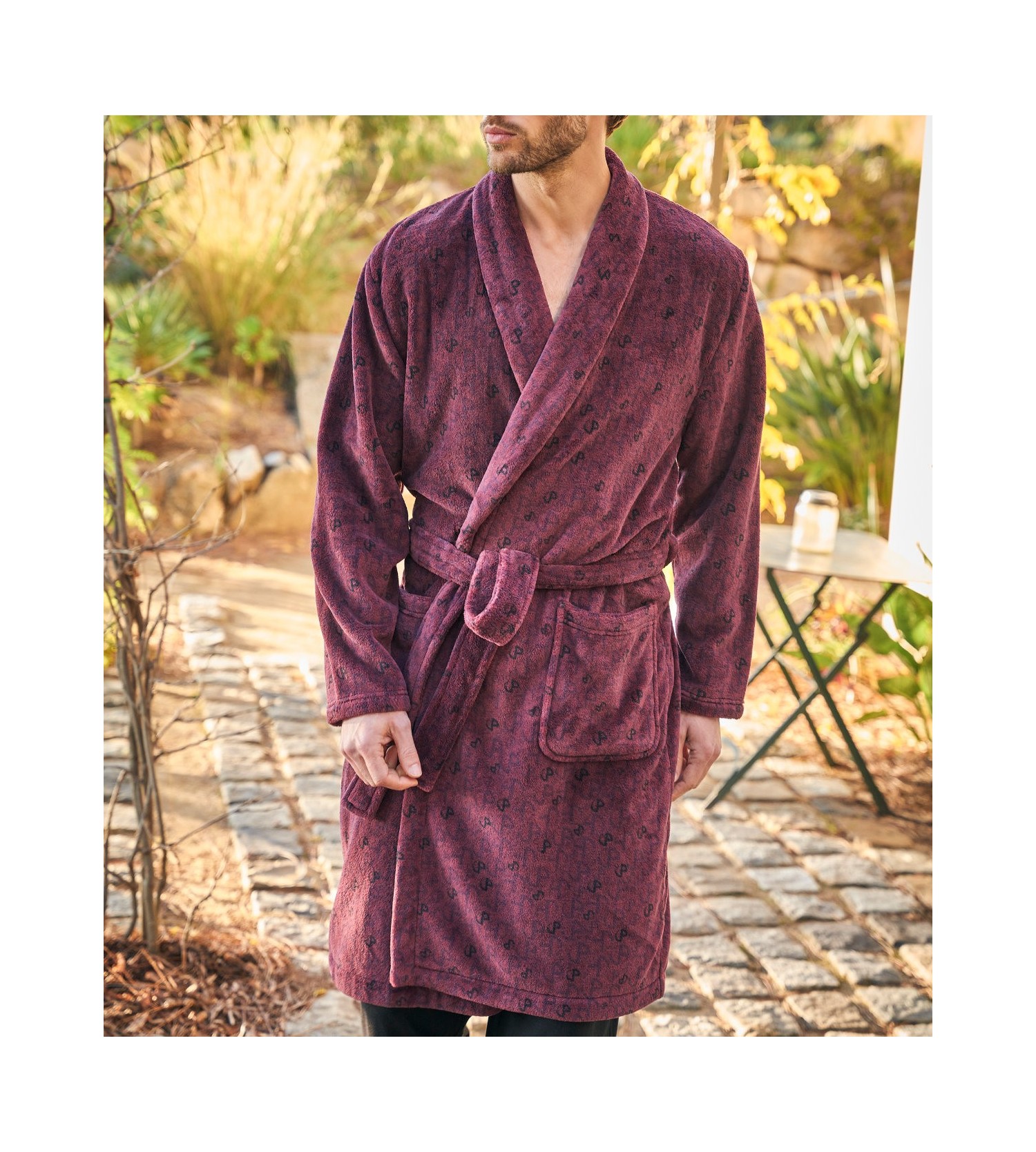 Robe de chambre homme Grenat Massana Lingerie Sipp