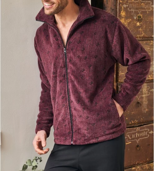 Veste zippée pour homme Grenat