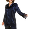 Pyjama élégant en satin et dentelle Dark Navy 310