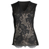 Top sans manches en laine et soie 020 NOIR