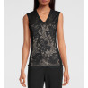 Top sans manches en laine et soie 020 NOIR