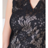Top sans manches en laine et soie 020 NOIR