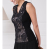 Top sans manches en laine et soie 020 NOIR
