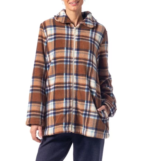 Veste zippée à carreaux...