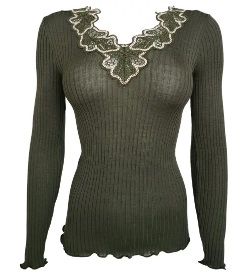 Top laine soie avec col...