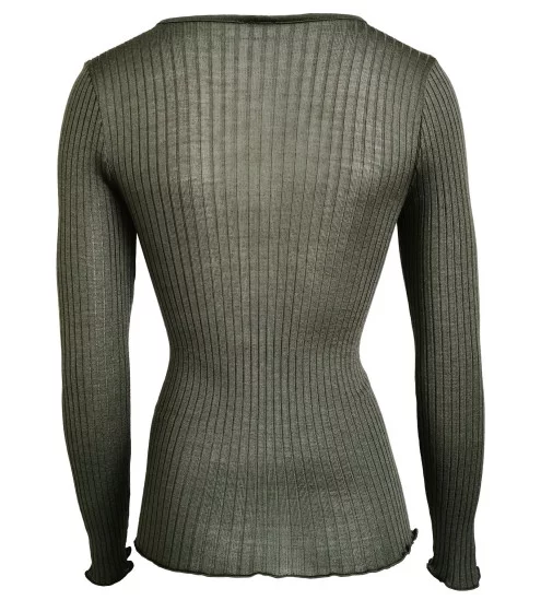 Top laine soie avec col...