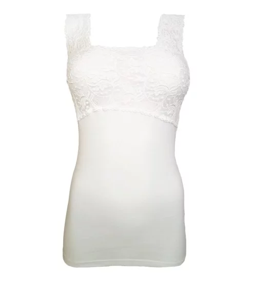 Lace tank top 100% white...