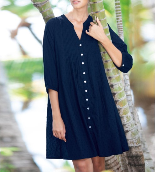 Robe de plage en coton MARINE
