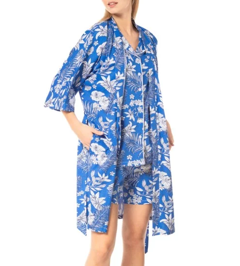 Kimono croisé pour femme BLEU