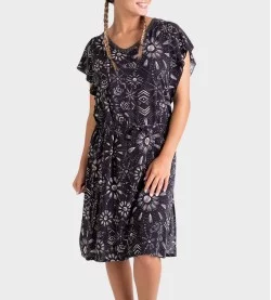 Robe d'été imprimée noir et blanc