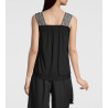 Top en modal et tulle brodé liberty 20 Noir