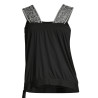 Top en modal et tulle brodé liberty 20 Noir