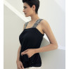 Top en modal et tulle brodé liberty 20 Noir