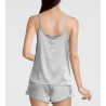 Caraco en satin de Soie stretch 270 Argento