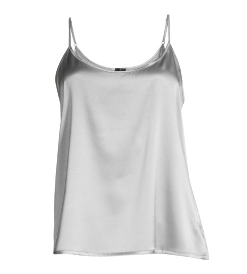 Caraco en satin de Soie stretch 270 Argento