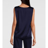 Caraco en satin de Soie stretch 474 Bleu Marine
