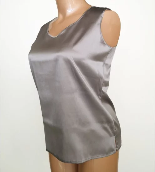 Caraco en satin de Soie stretch 270 Argento