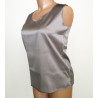 Caraco en satin de Soie stretch 270 Argento