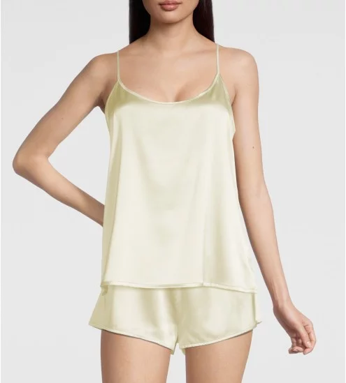 Caraco en satin de Soie stretch 012 Ivory