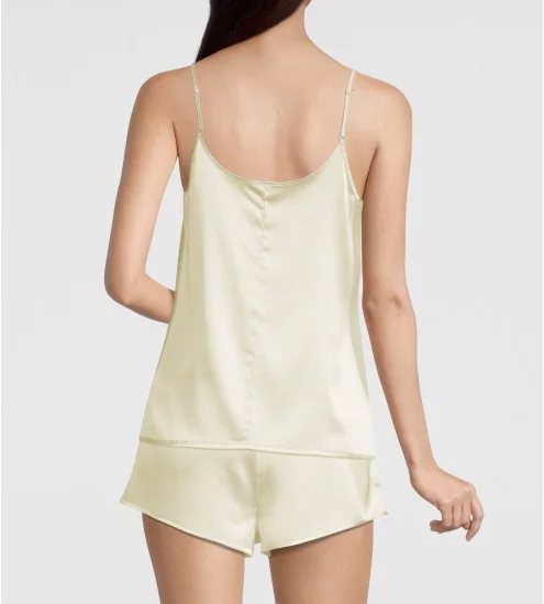 Caraco en satin de Soie stretch 012 Ivory