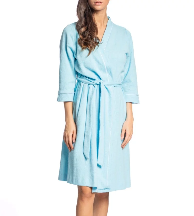 Robe de chambre femme manches 3/4 BLEU