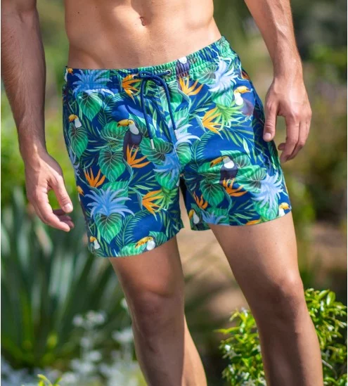 Short de plage homme Tiki marine HOM