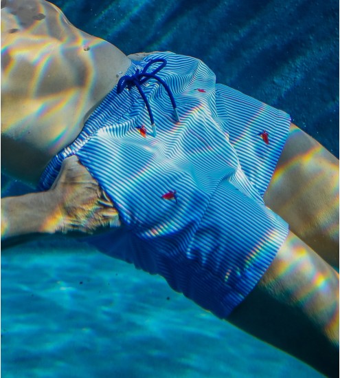Short de plage homme rayé...