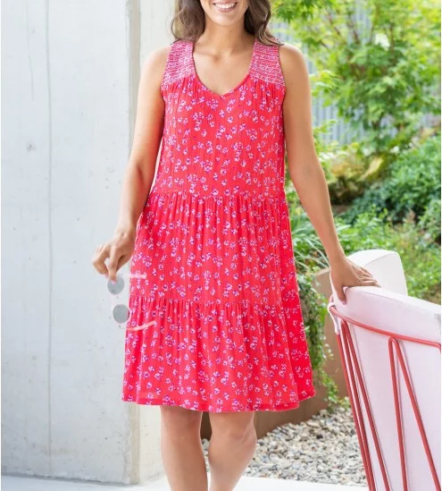 Robe sans manches imprimé...