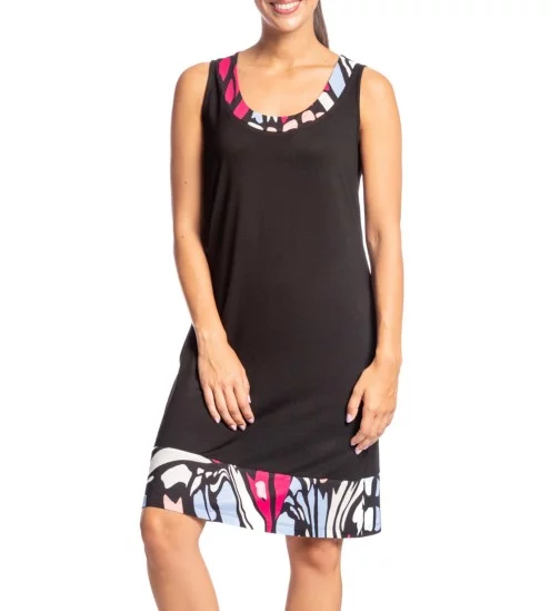 Robe sans manches col rond...