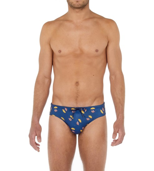 Marcello Navy Print Bath Slip