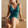 Maillot 1 pièce coupé Lagune 26 Vert Pin