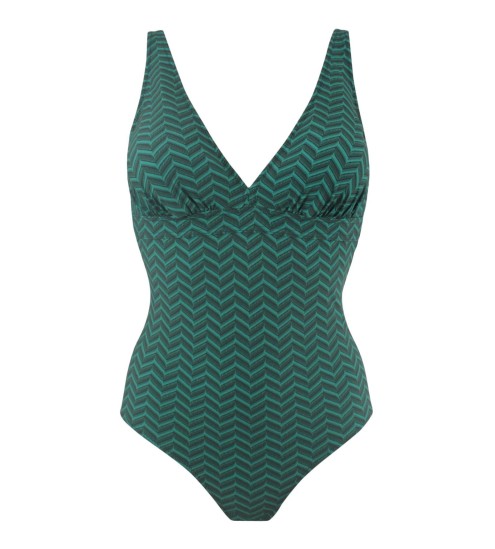 Maillot 1 pièce coupé Lagune 26 Vert Pin