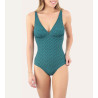 Maillot 1 pièce coupé Lagune 26 Vert Pin