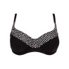 Haut de bikini corbeille fitting Pois Noir