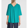 Chemise en coton jersey macramé 491 Turquoise