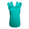 Top en coton jersey macramé 491 Turquoise