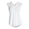 Top en coton jersey macramé 010 Blanc