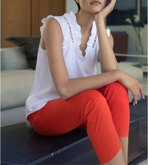 White macrame jersey cotton...