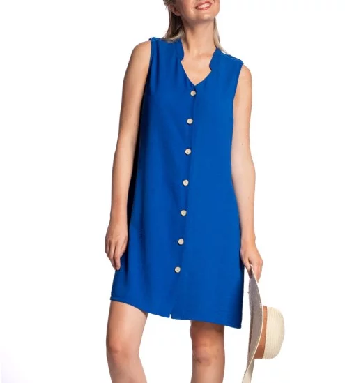 Robe sans manches boutonnée...
